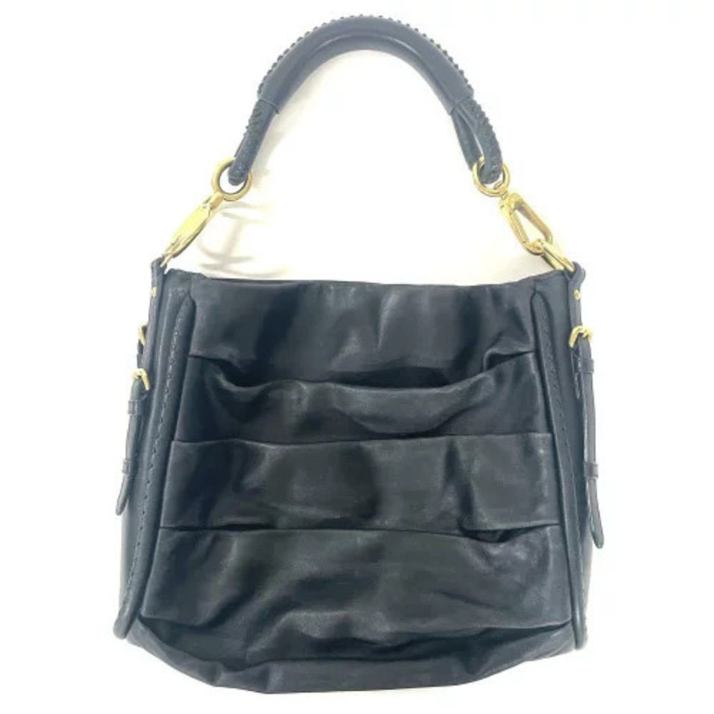 Christian Dior Libertine Hobo pleated black lambskin leather